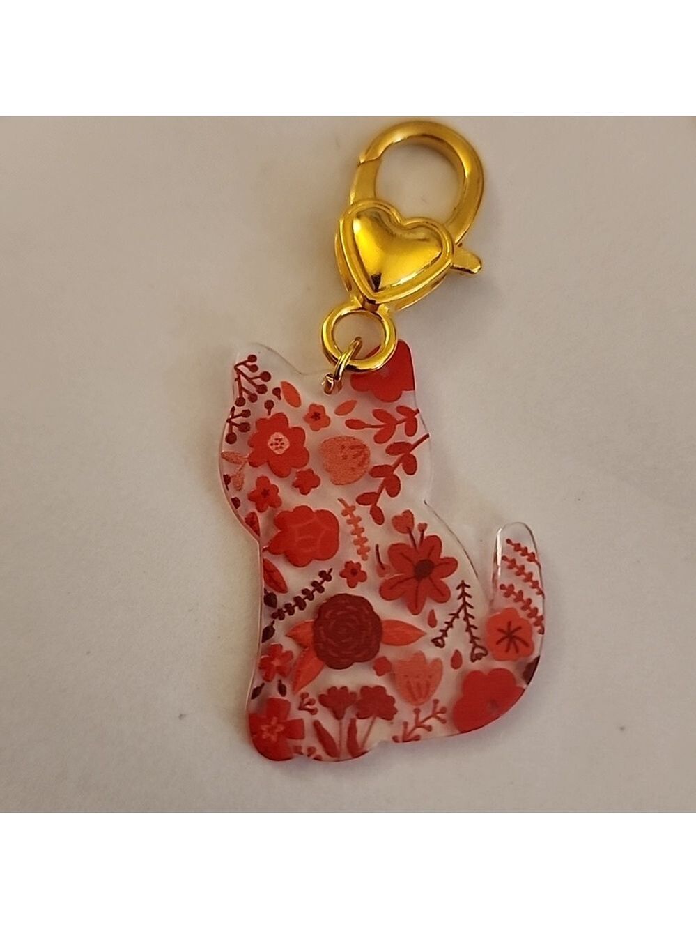 CAT  ZIPPER Pull purse charm Or Charm bracelet Lobster claw clip closure